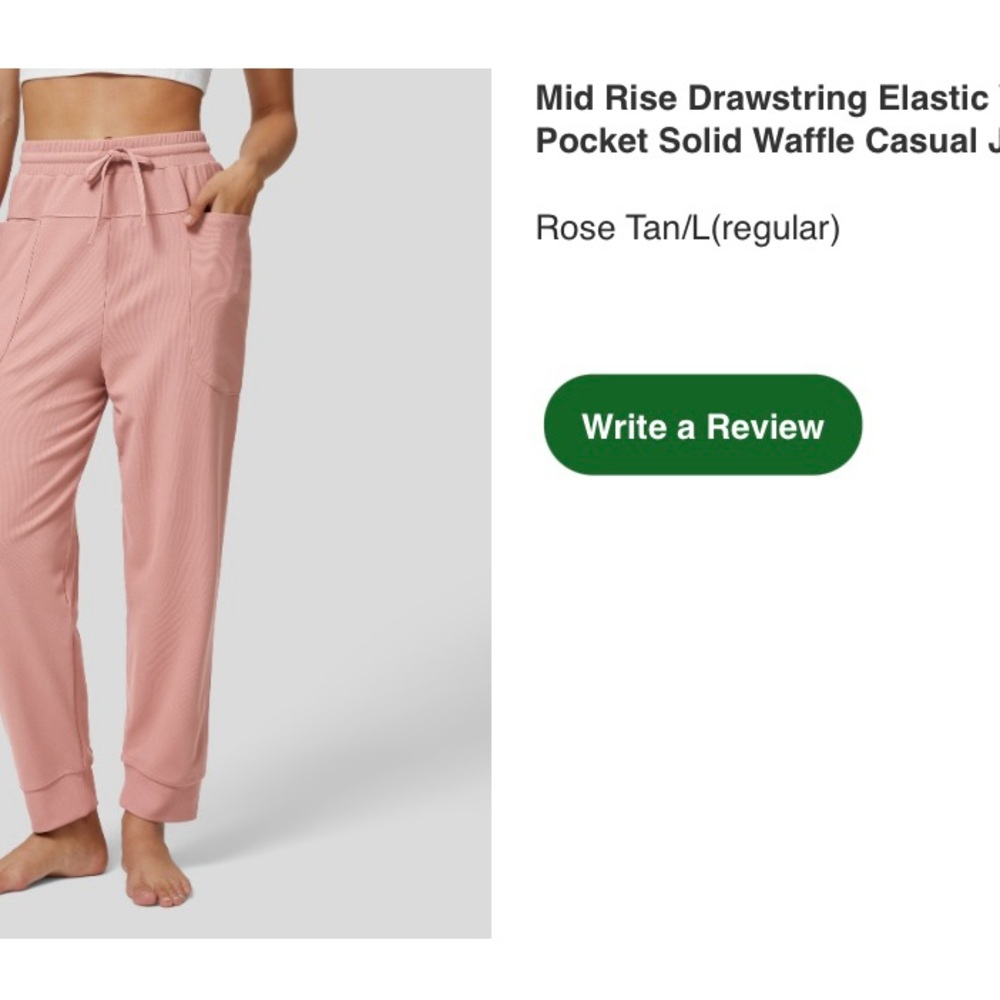 Women's Pink Drawstring Elastic Waist Pants